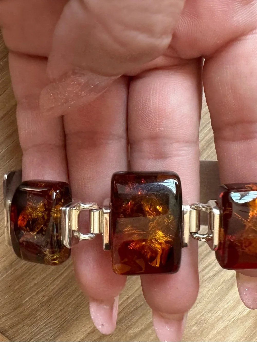 Sterling silver Amber Statement Bracelet